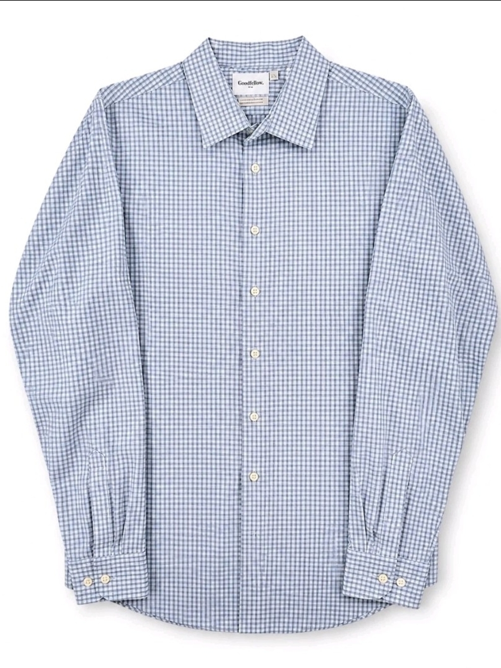 Goodfellow & Co Men's XL Blue Gray Check Standard Fit Shirt